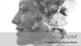  Presentation with black ink - Slides having paintography-double-exposure-profile-portrait background and a light gray colored foreground