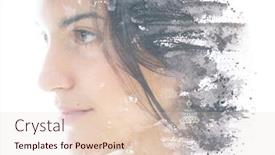  Presentation with black ink - PPT layouts having paintography-double-exposure-profile-portrait background and a lemonade colored foreground