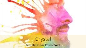  Presentation with ink splatter - Amazing PPT layouts having paintography-double-exposure-profile-portrait backdrop and a yellow colored foreground