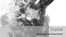  Presentation with black ink - Slide set featuring paintography-double-exposure-profile-portrait background and a light gray colored foreground