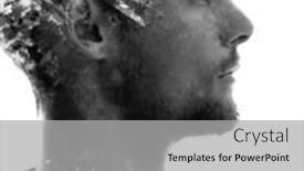  Presentation with paint brush - Slides enhanced with paintography-man-s-profile-portrait background and a light gray colored foreground