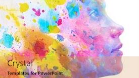  Presentation with painting - PPT theme enhanced with paintography-portrait-combined background and a yellow colored foreground