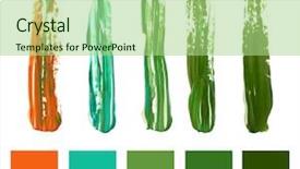  Presentation with green smoke color - Audience pleasing presentation consisting of paints and palette with green backdrop and a mint green colored foreground