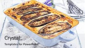  Presentation with greek mythology muses - Slide set featuring paints back ground - greek casserole dish - moussaka background and a lemonade colored foreground