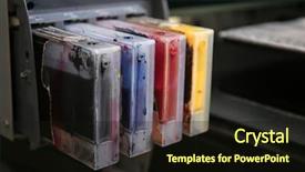  Presentation with printing press digital - Beautiful slide set featuring paints for modern printing backdrop and a wine colored foreground