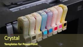  Presentation with paint industry - Theme having paints for modern printing background and a tawny brown colored foreground