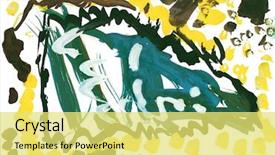  Presentation with water color - Slide deck featuring paints on a rough gray background and a yellow colored foreground