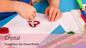  Presentation with heart education - PPT layouts featuring paints on table mother day background and a lemonade colored foreground