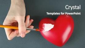  Presentation with heart disease - PPT layouts enhanced with paints white spot on heart background and a dark gray colored foreground