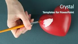  Presentation with heart disease - Slide set with paints white spot on heart background and a tawny brown colored foreground