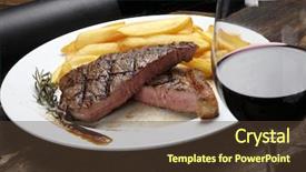  Presentation with bbq - Amazing PPT layouts having fries and red wine backdrop and a tawny brown colored foreground