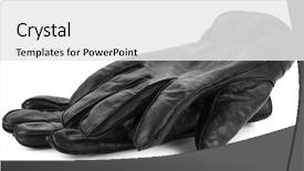  Presentation with black men - Slides enhanced with men's black leather gloves background and a white colored foreground