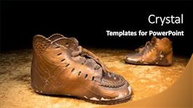  Presentation with baby shoes - Beautiful PPT layouts featuring pair-of-antique-bronzed-baby backdrop and a black colored foreground
