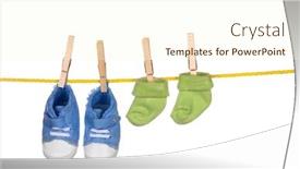 Presentation with socks - Beautiful theme featuring pair-of-baby-shoes backdrop and a cream colored foreground