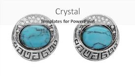  Presentation with turquoise - Presentation theme with pair of beautiful earrings with turquoise on white background background and a white colored foreground