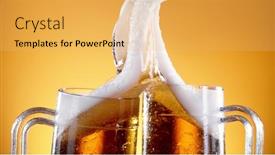  Presentation with beer - Cool new slide set with pair-of-beer-glasses backdrop and a yellow colored foreground