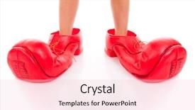  Presentation with clown - Presentation enhanced with pair of big clown shoes background and a  colored foreground