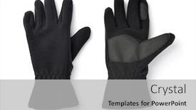  Presentation with pair - Theme enhanced with pair-of-black-fleece-gloves background and a light gray colored foreground