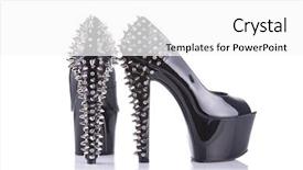  Presentation with black white program - Audience pleasing PPT layouts consisting of pair of black high heel backdrop and a white colored foreground