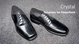  Presentation with carpet - Audience pleasing presentation theme consisting of pair-of-black-leather-dress backdrop and a gray colored foreground