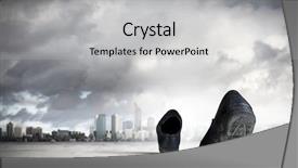  Presentation with black road - Presentation theme enhanced with pair of black shoes walking background and a  colored foreground