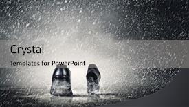  Presentation with black road - PPT theme having pair of black shoes walking background and a light gray colored foreground