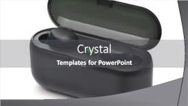  Presentation with wireless - PPT layouts featuring pair-of-black-true-wireless background and a dark gray colored foreground