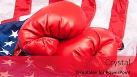  Presentation with american flag - Slide deck featuring pair-of-boxing-gloves-resting background and a red colored foreground