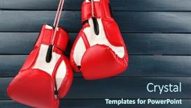  Presentation with pair - Beautiful PPT theme featuring pair-of-boxing-gloves backdrop and a  colored foreground
