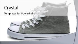  Presentation with canvas - Amazing PPT layouts having pair of canvas sport shoes backdrop and a white colored foreground