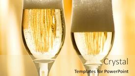  Presentation with flutes - Slides enhanced with pair of champagne flutes making a toast background and a blonde colored foreground