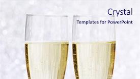  Presentation with flutes - PPT theme having pair of champagne flutes background and a sky blue colored foreground