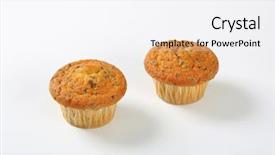  Presentation with chocolate chip - Presentation design having pair-of-chocolate-chip-muffins background and a white colored foreground