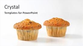  Presentation with chocolate chip - Beautiful theme featuring pair-of-chocolate-chip-muffins backdrop and a pink colored foreground