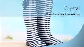  Presentation with pair - Cool new PPT theme with pair-of-colorful-gumboots backdrop and a light blue colored foreground