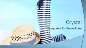  Presentation with pair - Amazing slide deck having pair-of-colorful-gumboots backdrop and a cool aqua colored foreground