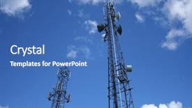  Presentation with communication tower - PPT layouts with pair of communication tower background and a teal colored foreground