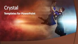  Presentation with dancing - Amazing presentation theme having pair of dancers dancing ballroom backdrop and a tawny brown colored foreground