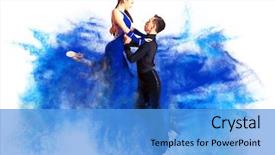  Presentation with pair - Cool new presentation with pair of dancers dancing ballroom backdrop and a teal colored foreground