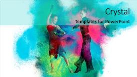  Presentation with coal dust - Presentation theme enhanced with pair of dancers dancing ballroom background and a  colored foreground