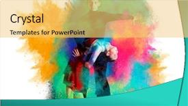  Presentation with dance beautiful couple dancing ballroom - Colorful slides enhanced with pair of dancers dancing ballroom backdrop and a  colored foreground