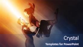  Presentation with tribal dancing - Amazing PPT layouts having pair of dancers dancing ballroom backdrop and a  colored foreground