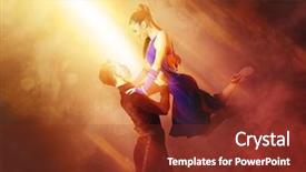  Presentation with dancing - Colorful slide deck enhanced with pair of dancers dancing ballroom backdrop and a tawny brown colored foreground