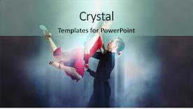  Presentation with dancing - Slides with pair of dancers dancing ballroom background and a light blue colored foreground