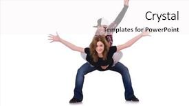  Presentation with dancing - Slides consisting of pair of dancers dancing modern background and a  colored foreground