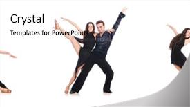  Presentation with salsa dance - Audience pleasing theme consisting of pair of dancers isolated backdrop and a cream colored foreground