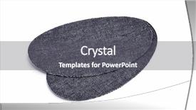  Presentation with knee - Presentation design enhanced with pair of denim knee patches background and a dark gray colored foreground