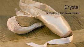  Presentation with ballet - Beautiful presentation theme featuring pair of discarded ballet shoes backdrop and a coral colored foreground