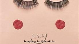  Presentation with happy new year - Audience pleasing PPT theme consisting of pair-of-fake-eyelashes backdrop and a lemonade colored foreground