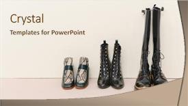  Presentation with leather shoes - PPT layouts with pair of fashionable snake designed background and a  colored foreground